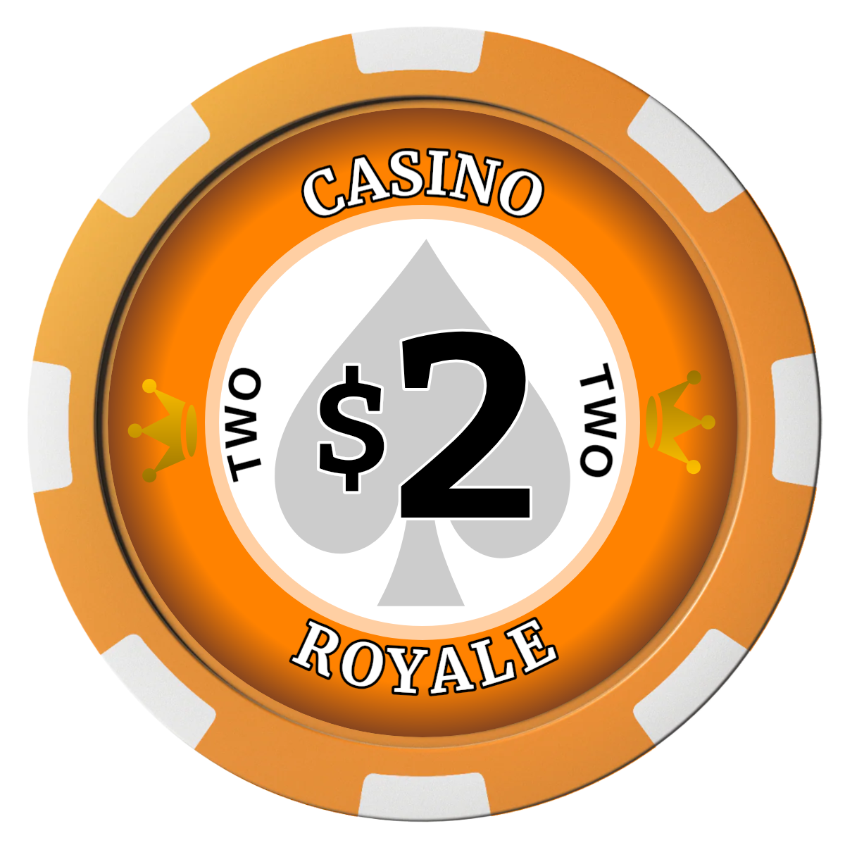 Casino Royale Composite Poker Chips - Orange / 8 Spot - Front