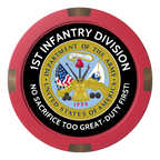 1st Infantry Division Composite & Metal Hybrid Poker Card Protectors - Red - Back