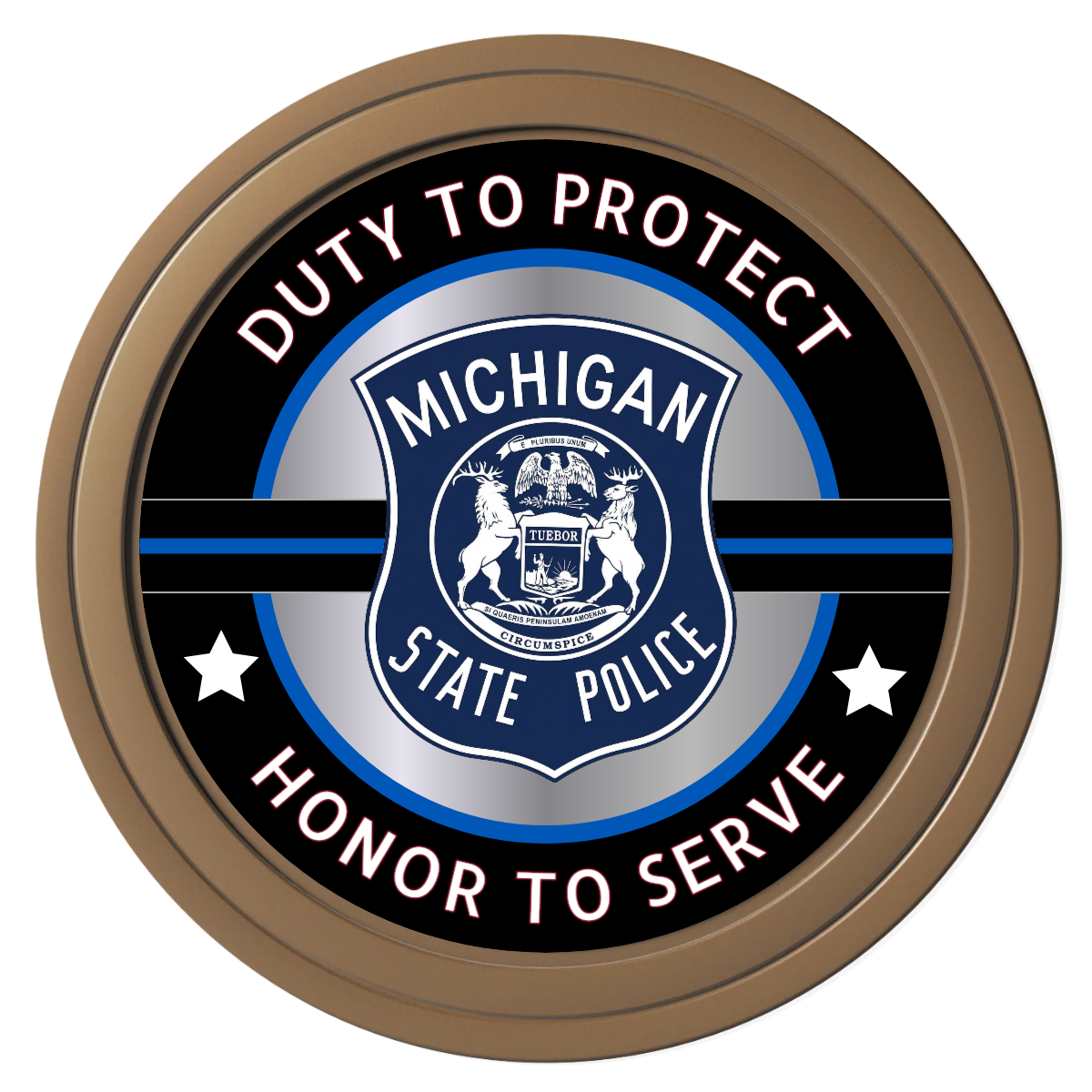 Police Department #01 Composite Poker Chips - Brown / Solid - Front