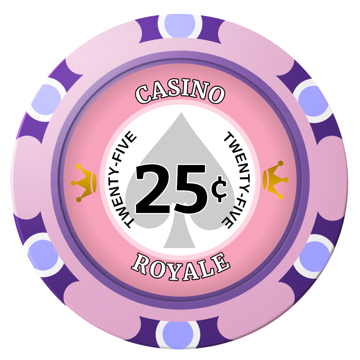 Casino Royale Clay Poker Chips - Pink / Monte Carlo / 40mm - Front