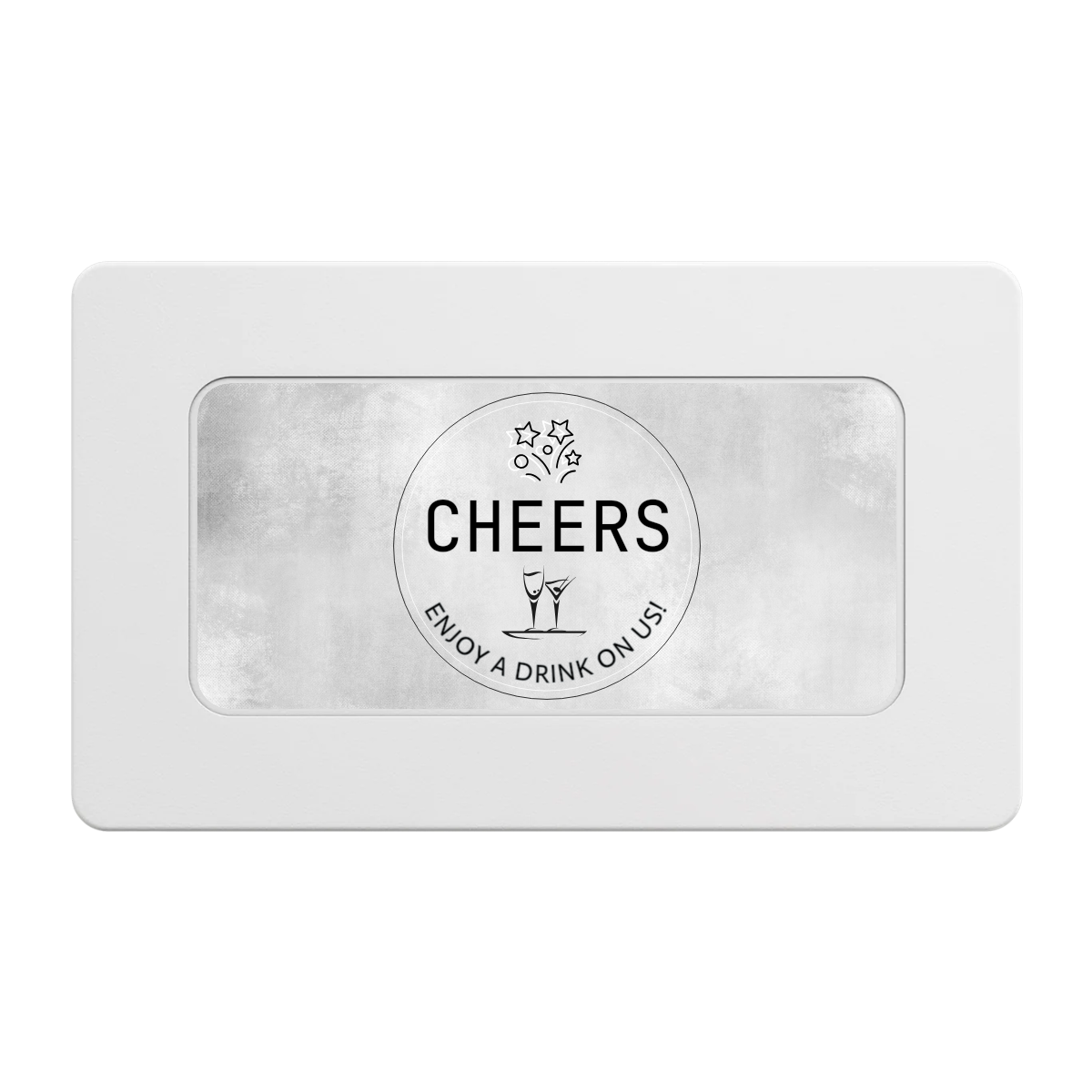 Chique Wedding Token Rectangular Poker Chip Plaques - White - Front
