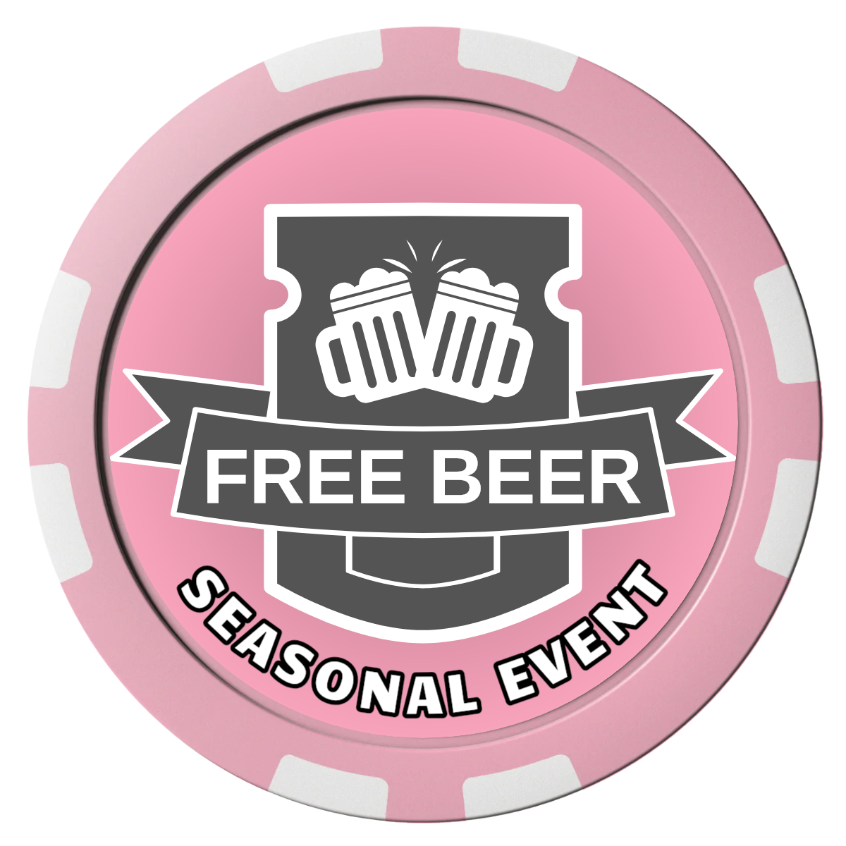 Craft Beer #001 Composite Poker Chips - Pink / 8 Stripe - Front