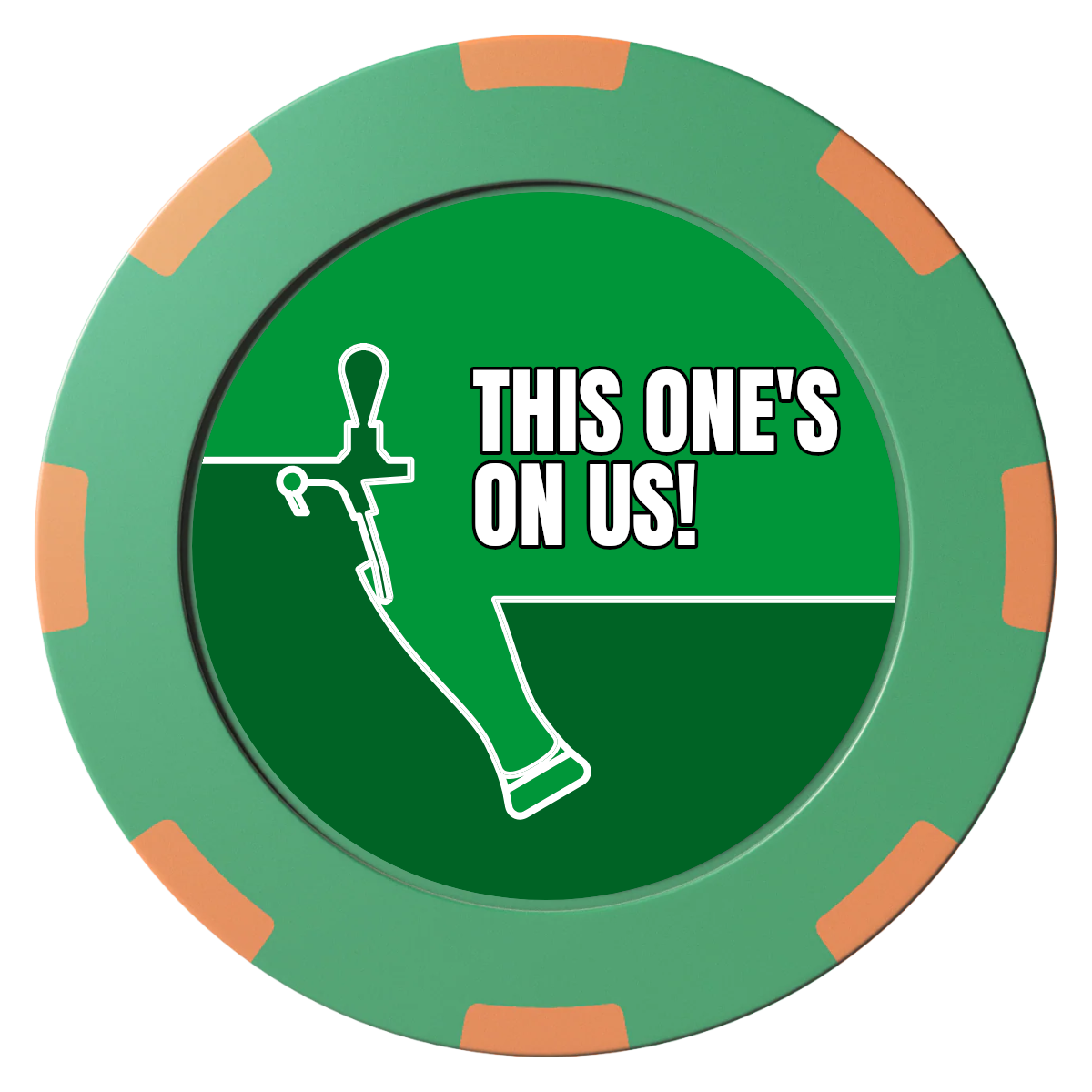 I'd Tap That Clay Poker Chips - Green / 8 Spot (2 Tone) / 40mm - Front