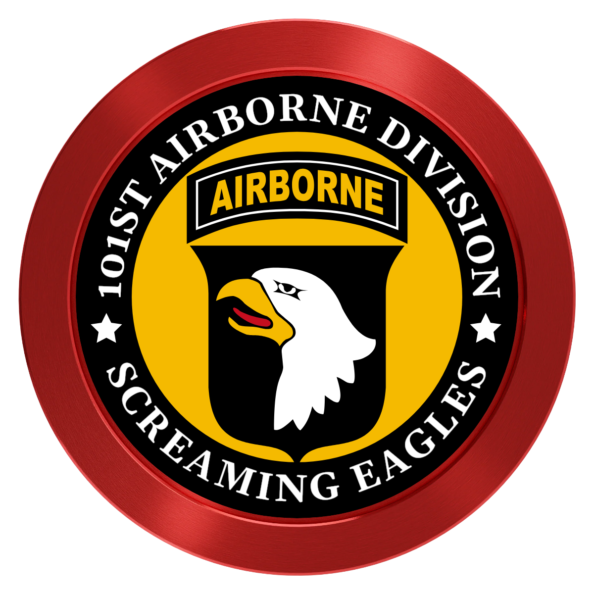 Army Airborne Aluminum Poker Chips - Red - Back