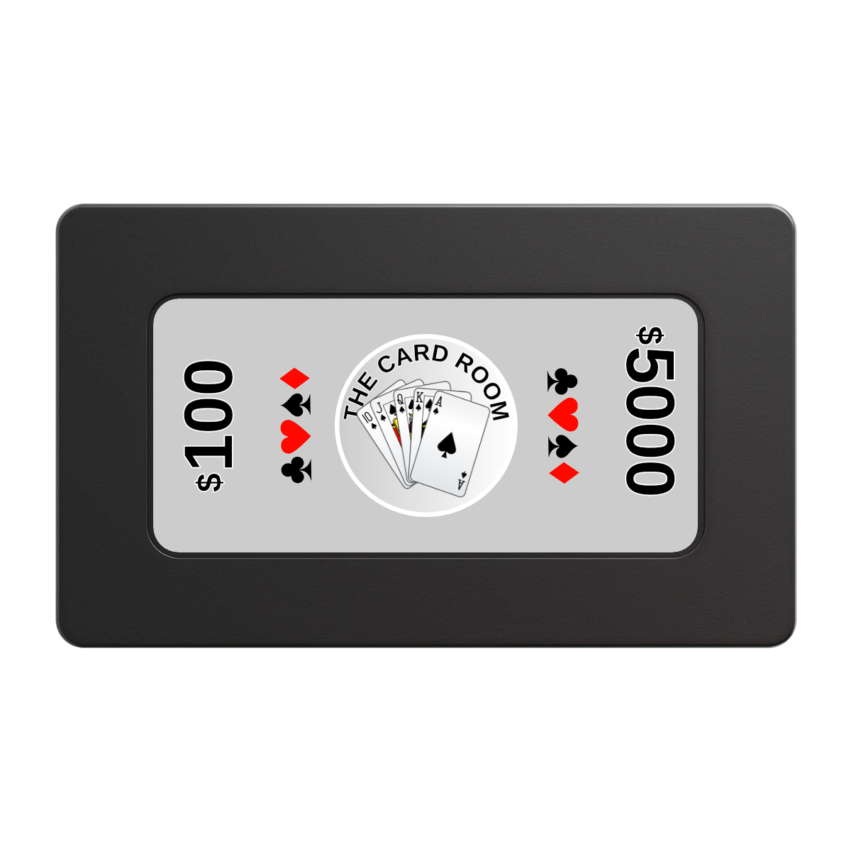 A Suitable Design Rectangular Poker Chip Plaques - Black - Front