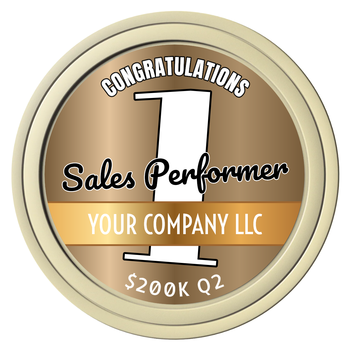 Top Sales Performer Composite Poker Chips - Ivory / Solid - Front