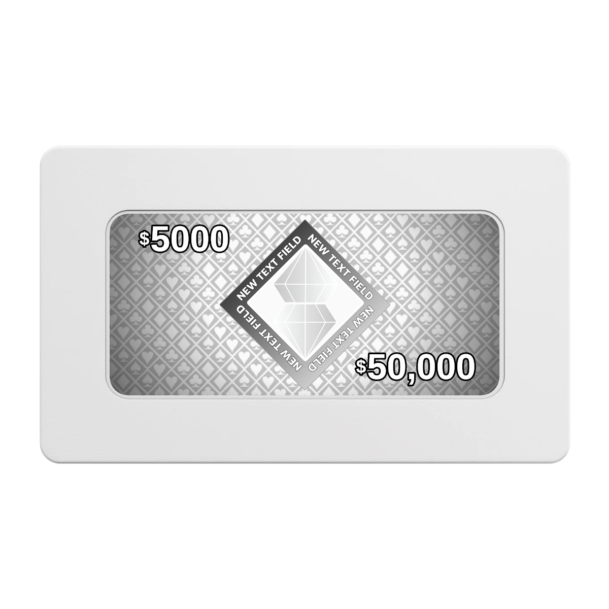 Diamond in the Rough Rectangular Poker Chip Plaques - White - Front