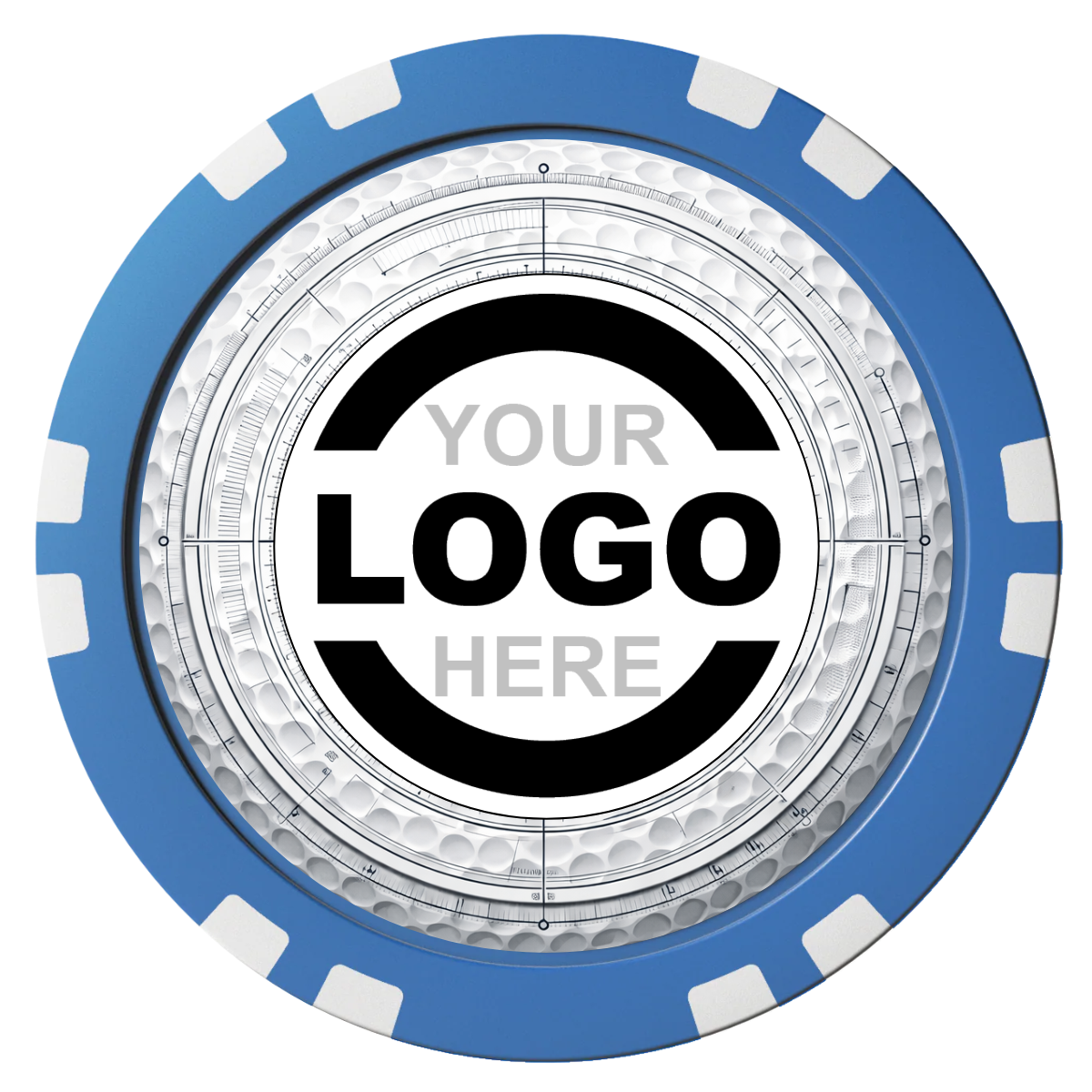 Ball Marcus Jr. Composite Poker Chips - Blue / Double Stripe - Back