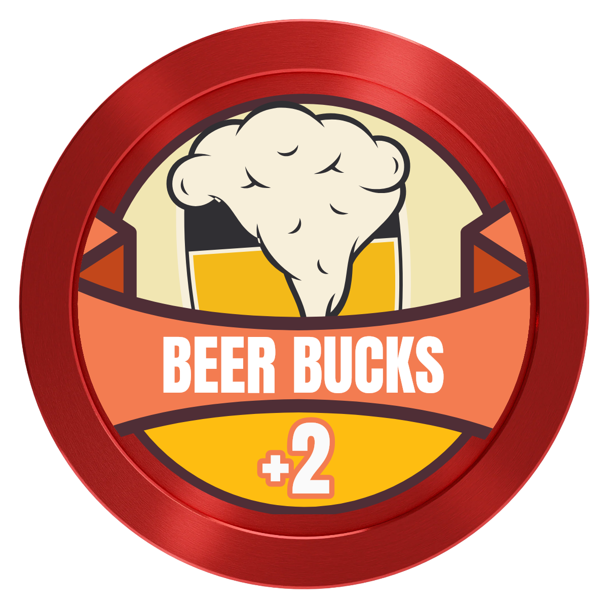 Banner Brew Aluminum Poker Chips - Red - Back