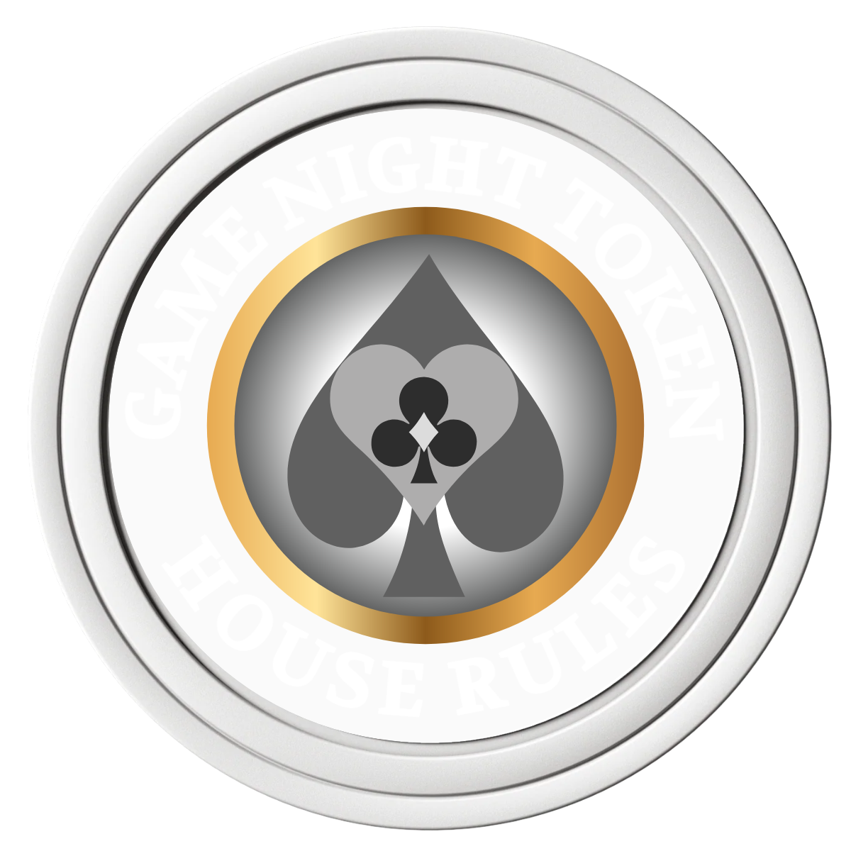 Stacked Suits Composite Poker Chips - White / Solid - Front