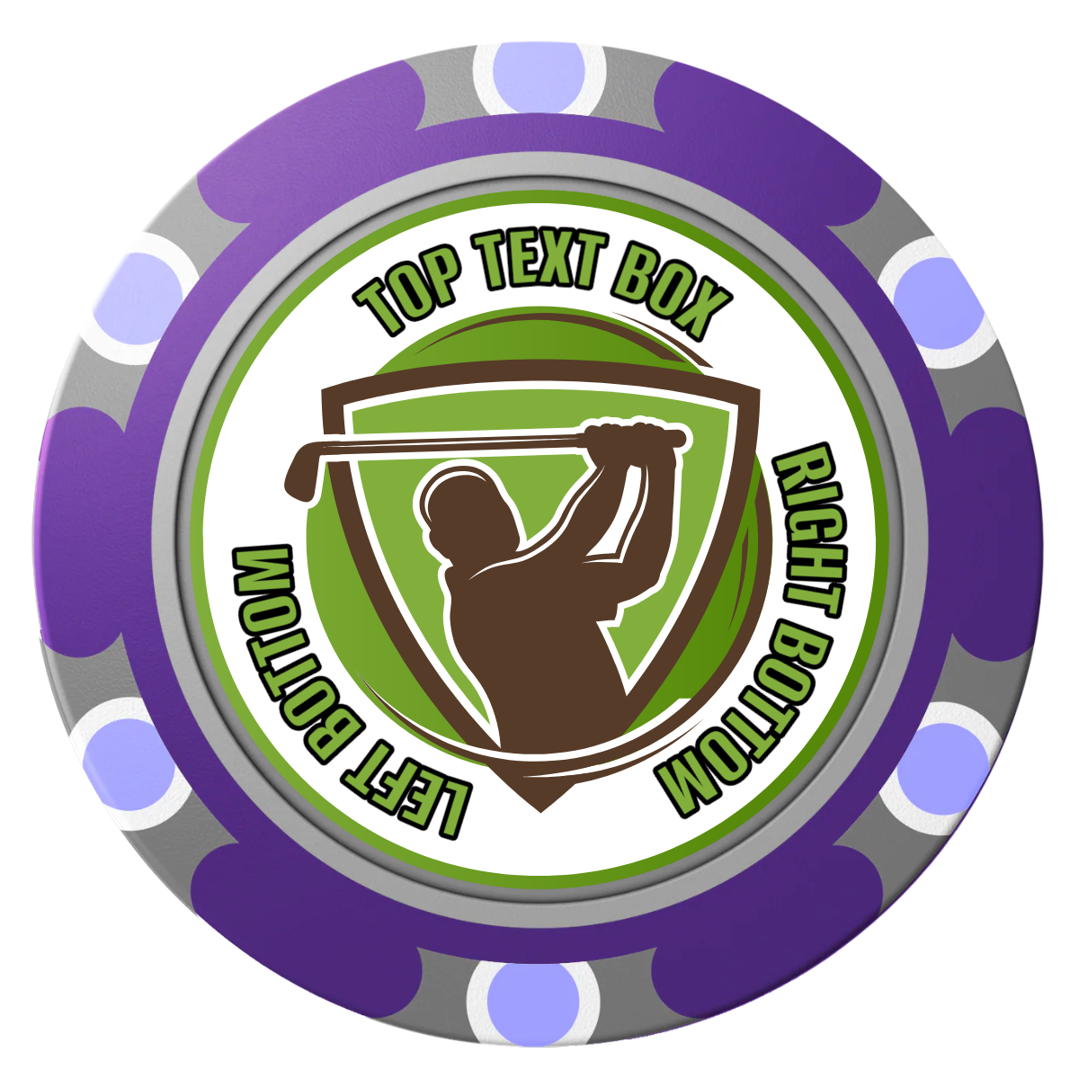 The Golfer Clay Poker Chips - Purple / Monte Carlo / 40mm - Front
