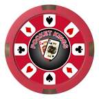 Pocket Kings Composite & Metal Hybrid Poker Card Protectors - Red - Front