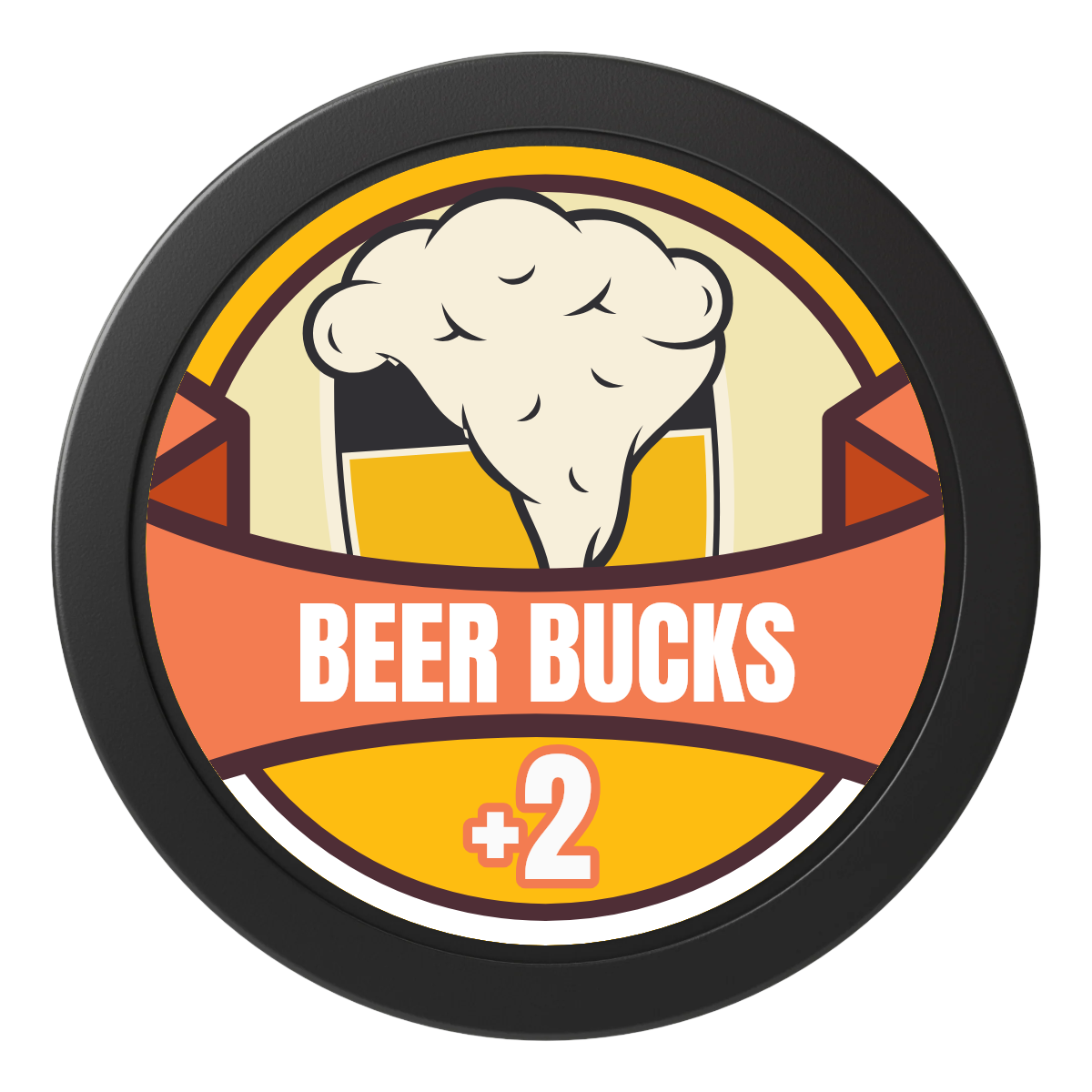 Banner Brew 2" Composite Dealer Button - Black - Back