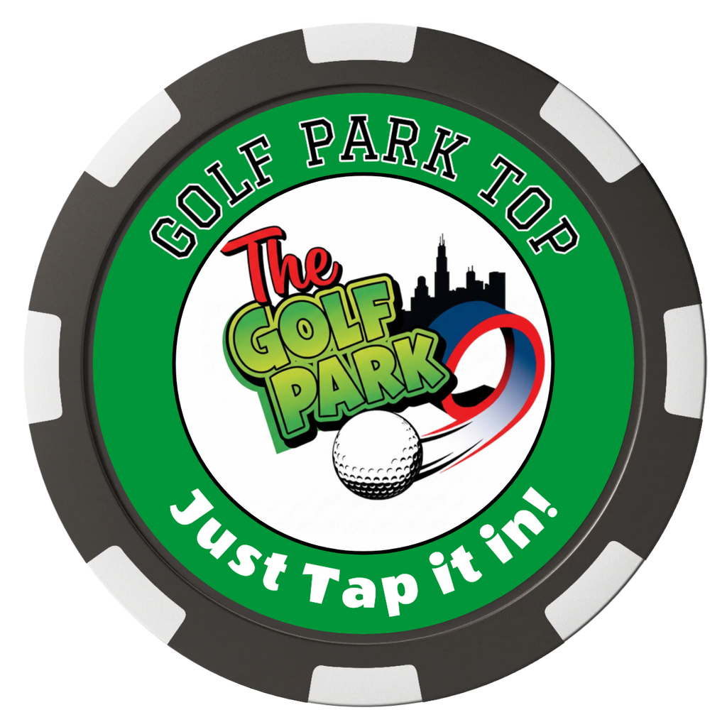 Golf Slogan Magnetic Composite Poker Chips - Black / 8 Spot - Back