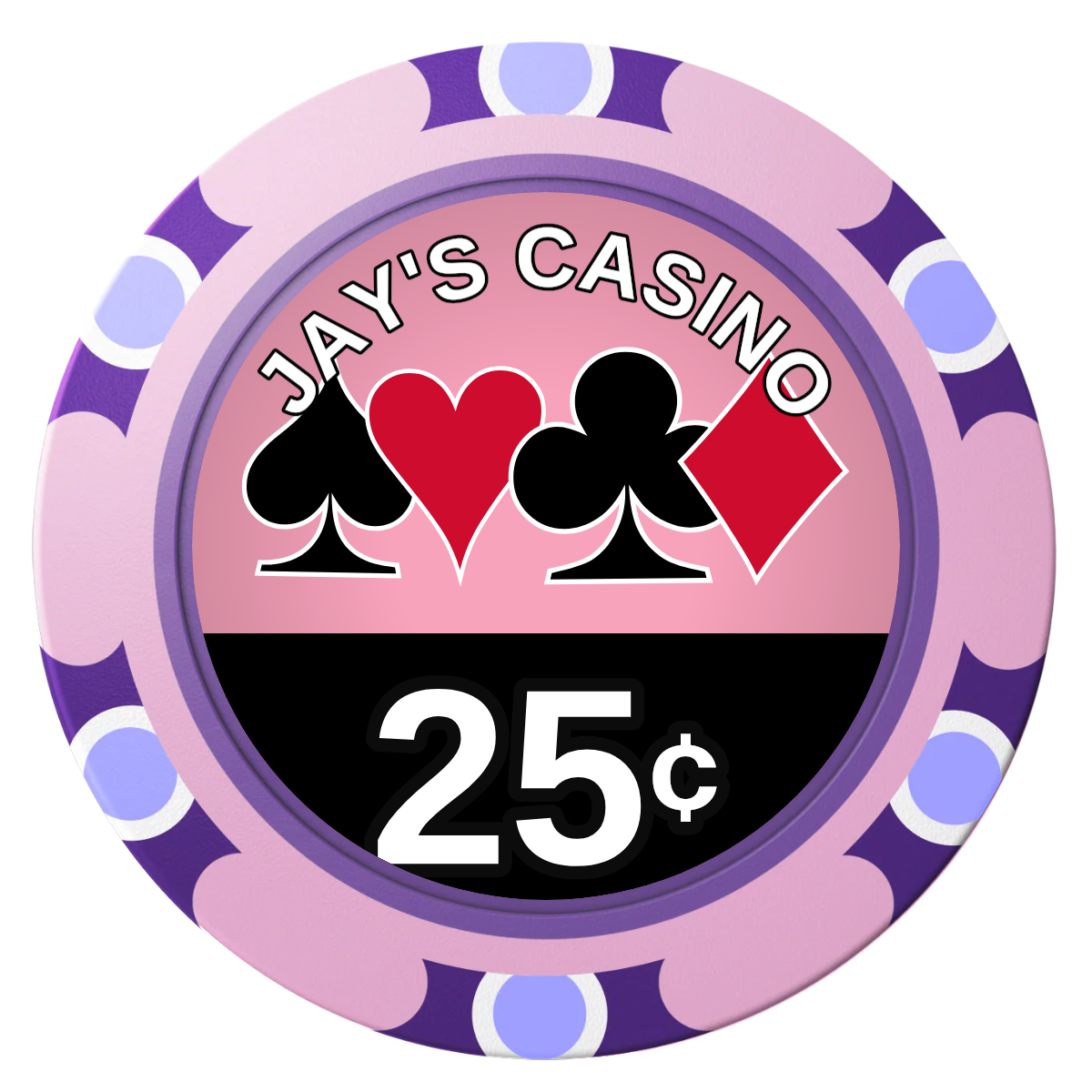 Jay's Casino Clay Poker Chips - Pink / Monte Carlo / 40mm - Front