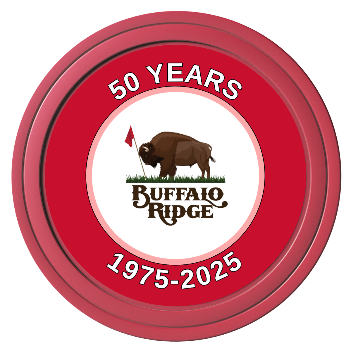 Branded Golf Pro Shop Composite Poker Chips - Red / Solid - Front