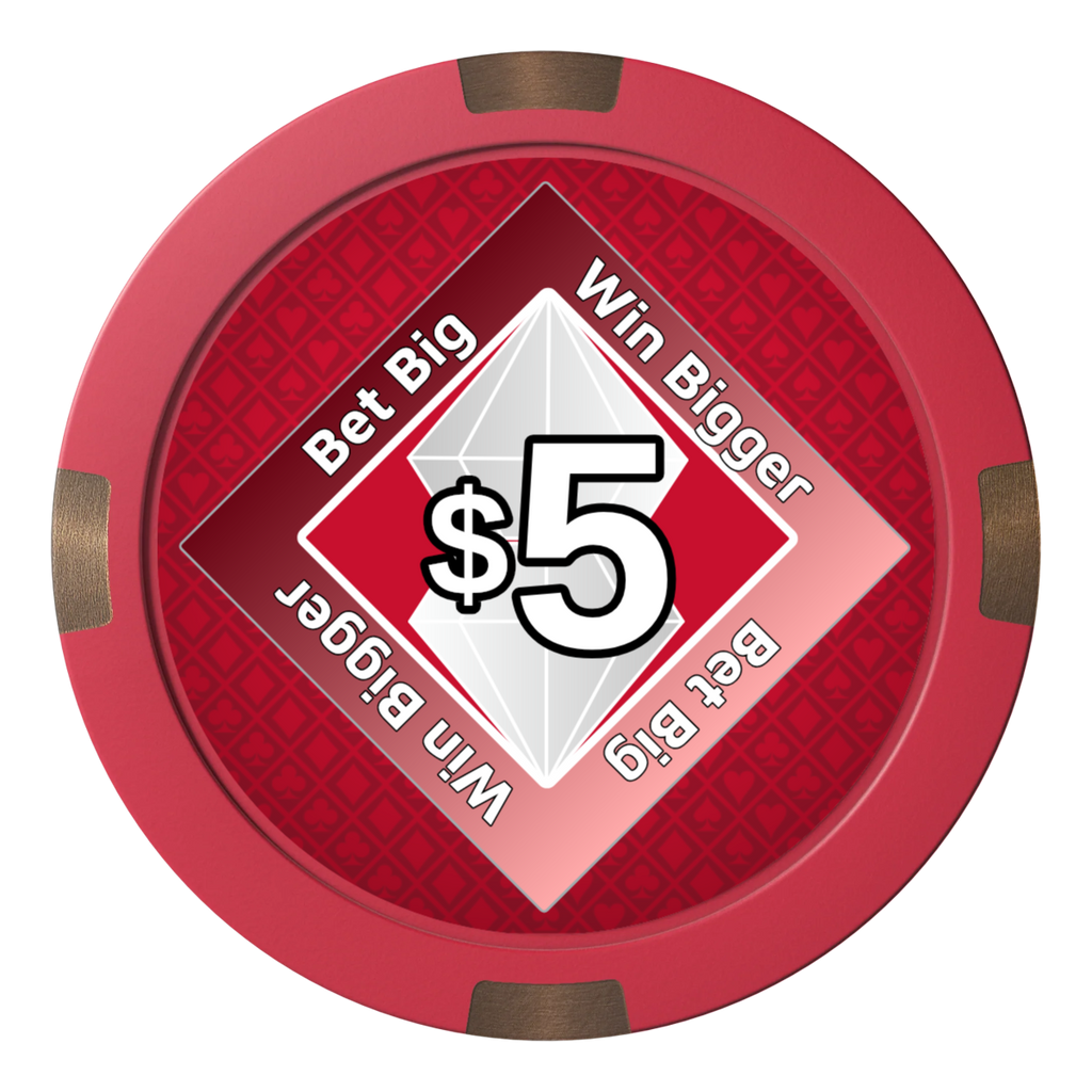 Diamond in the Rough Composite & Metal Hybrid Poker Card Protectors - Red - Back