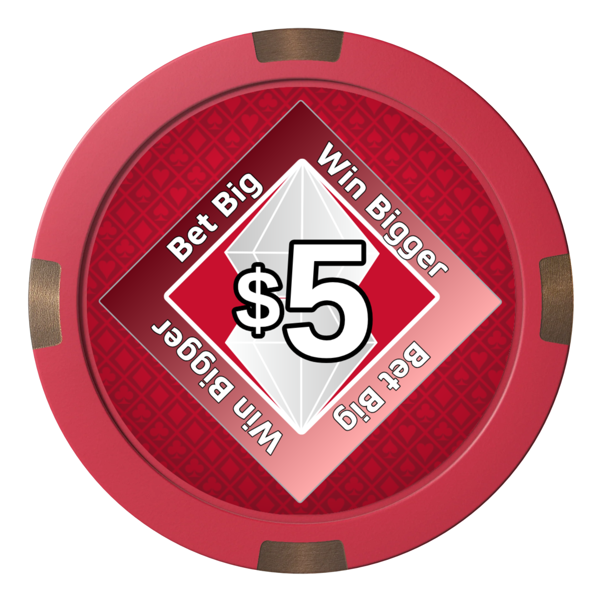 Diamond in the Rough Composite & Metal Hybrid Poker Card Protectors - Red - Back