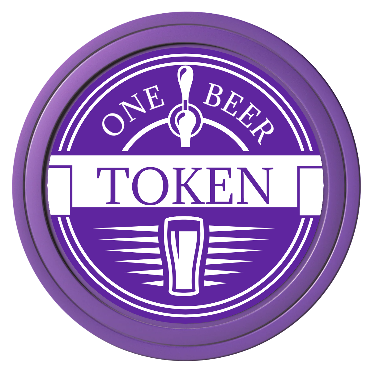 Tap Out Composite Poker Chips - Purple / Solid - Front