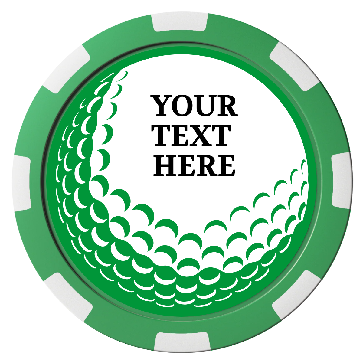 Hole In One Composite Poker Chips - Green / 8 Spot - Front