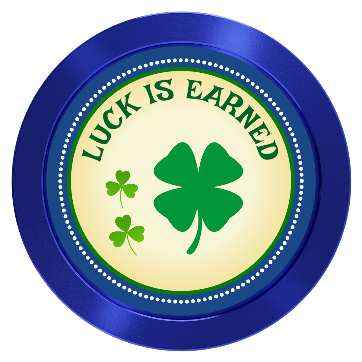Irish Luck Aluminum Poker Card Guards - Blue - Front