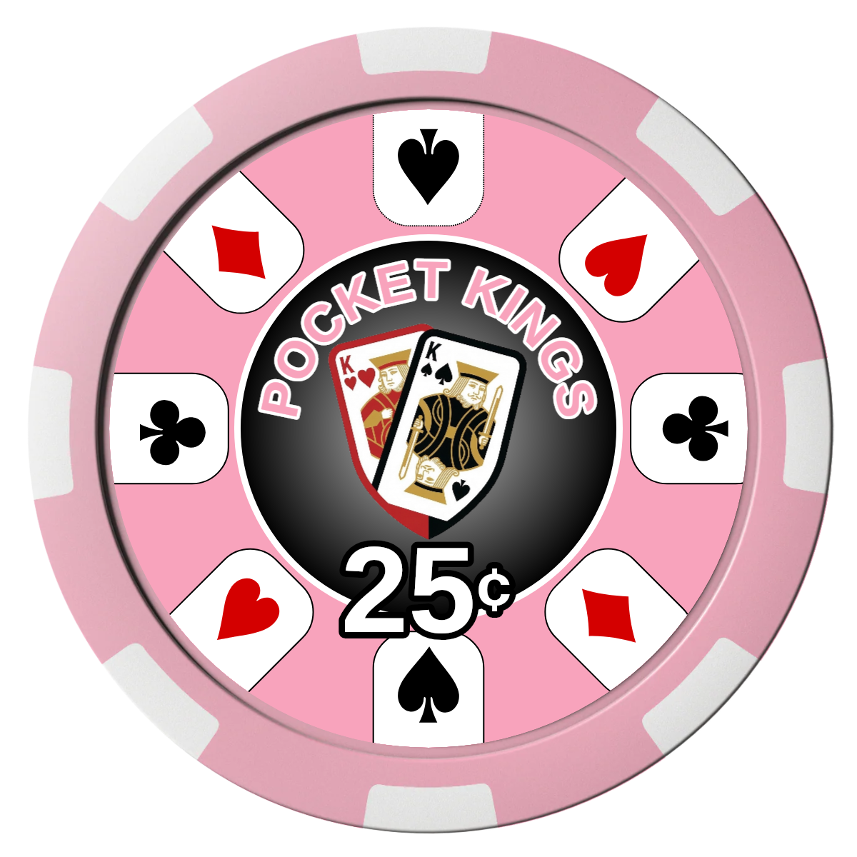 Pocket Kings Composite Poker Chips - Pink / 8 Spot - Front
