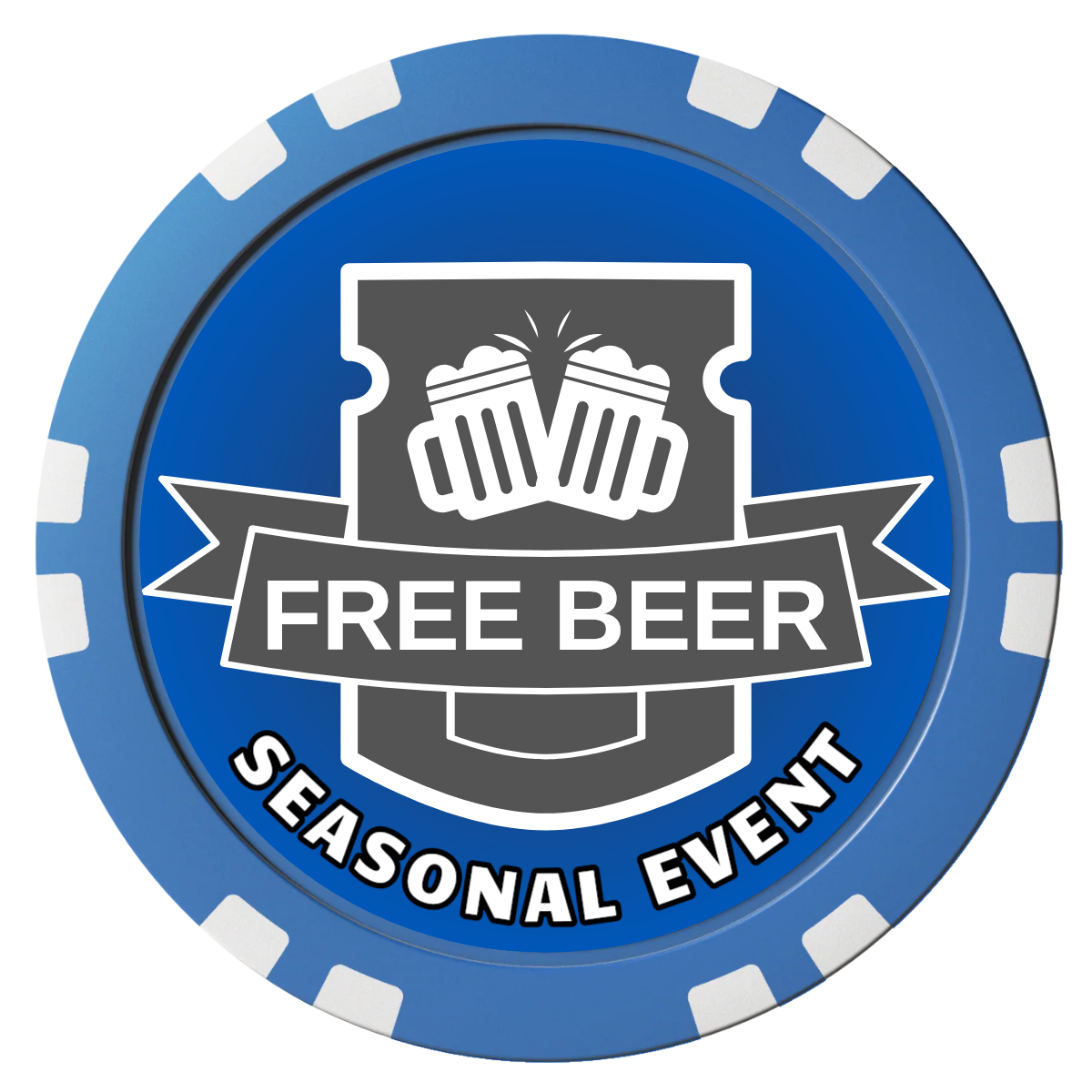 Craft Beer #001 Composite Poker Chips - Blue / Double Stripe - Front