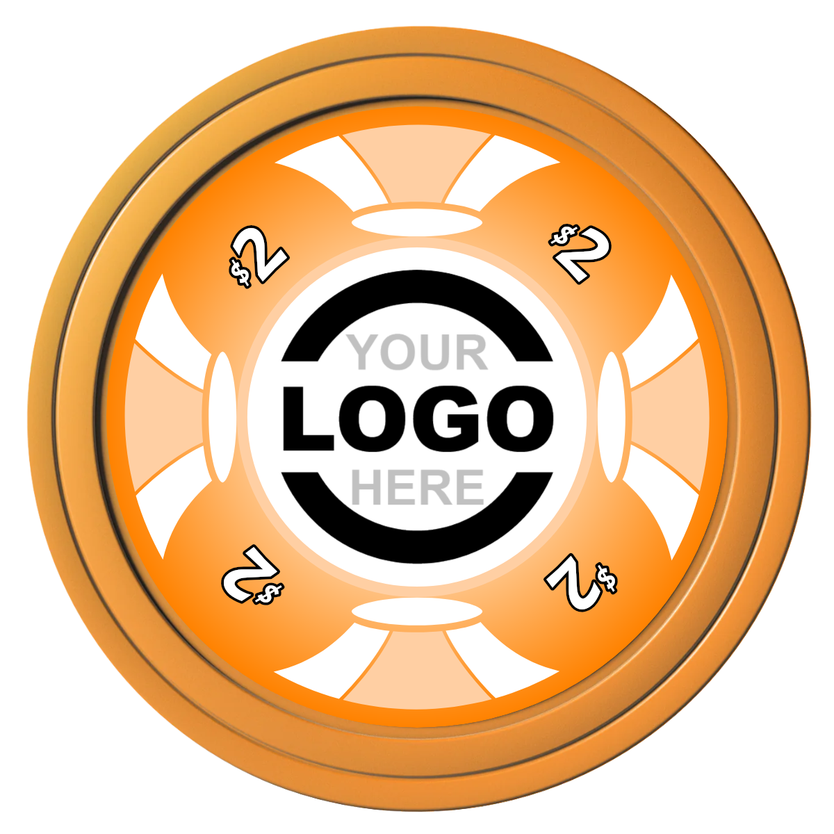 Alan Baker 4-2S A Composite Poker Chips - Orange / Solid - Front