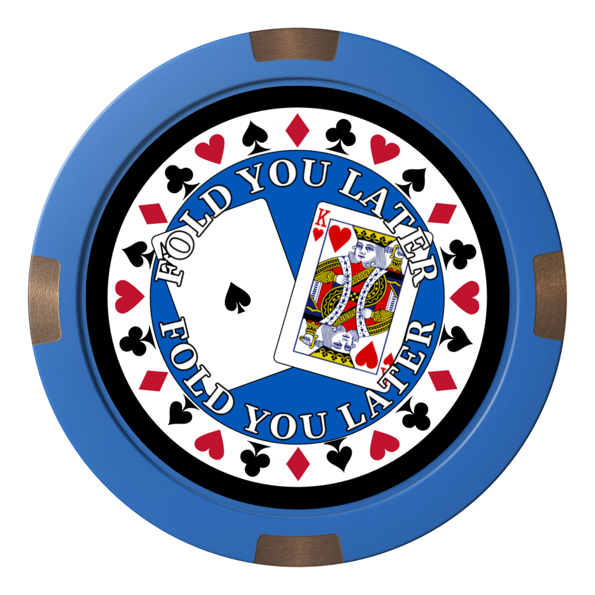 AK Big Slick Composite & Metal Hybrid Poker Card Protectors - Blue - Front