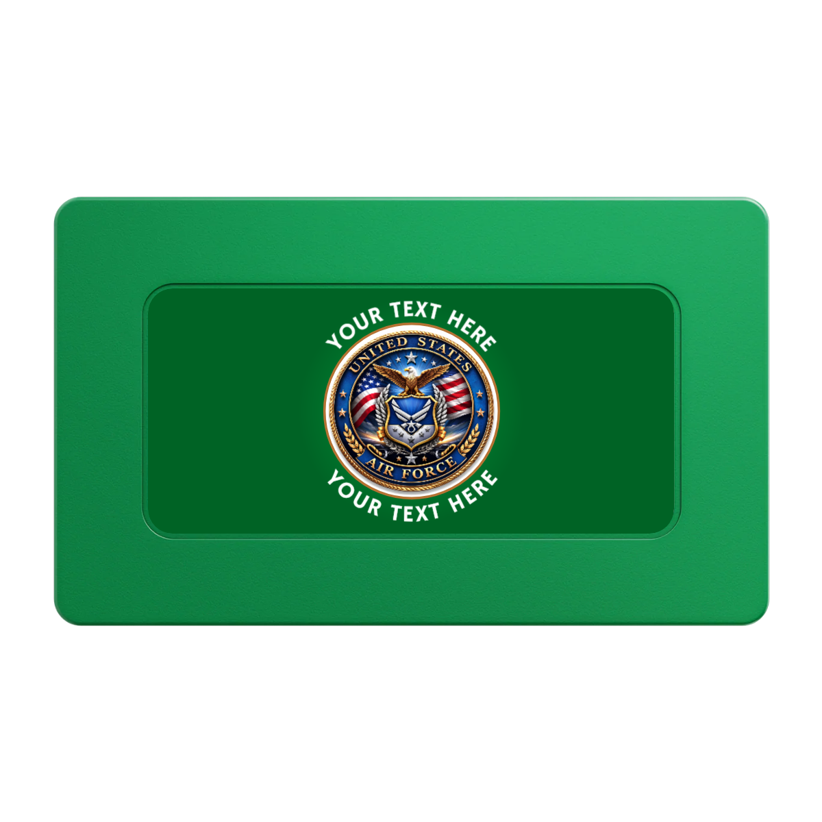 Air Force Rectangular Poker Chip Plaques - Green - Back