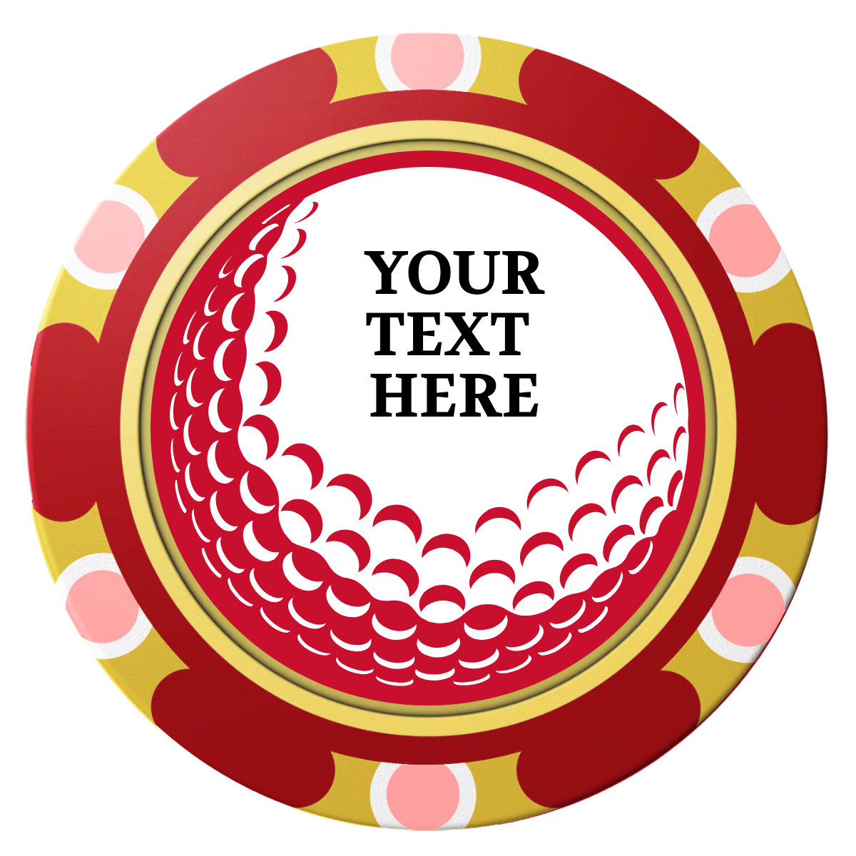 Hole In One Clay Poker Chips - Red / Monte Carlo / 40mm - Front