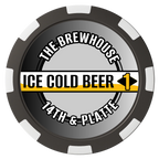 Ice Cold Beer Drink Token Magnetic Composite Poker Chips - Black / 8 Spot - Front