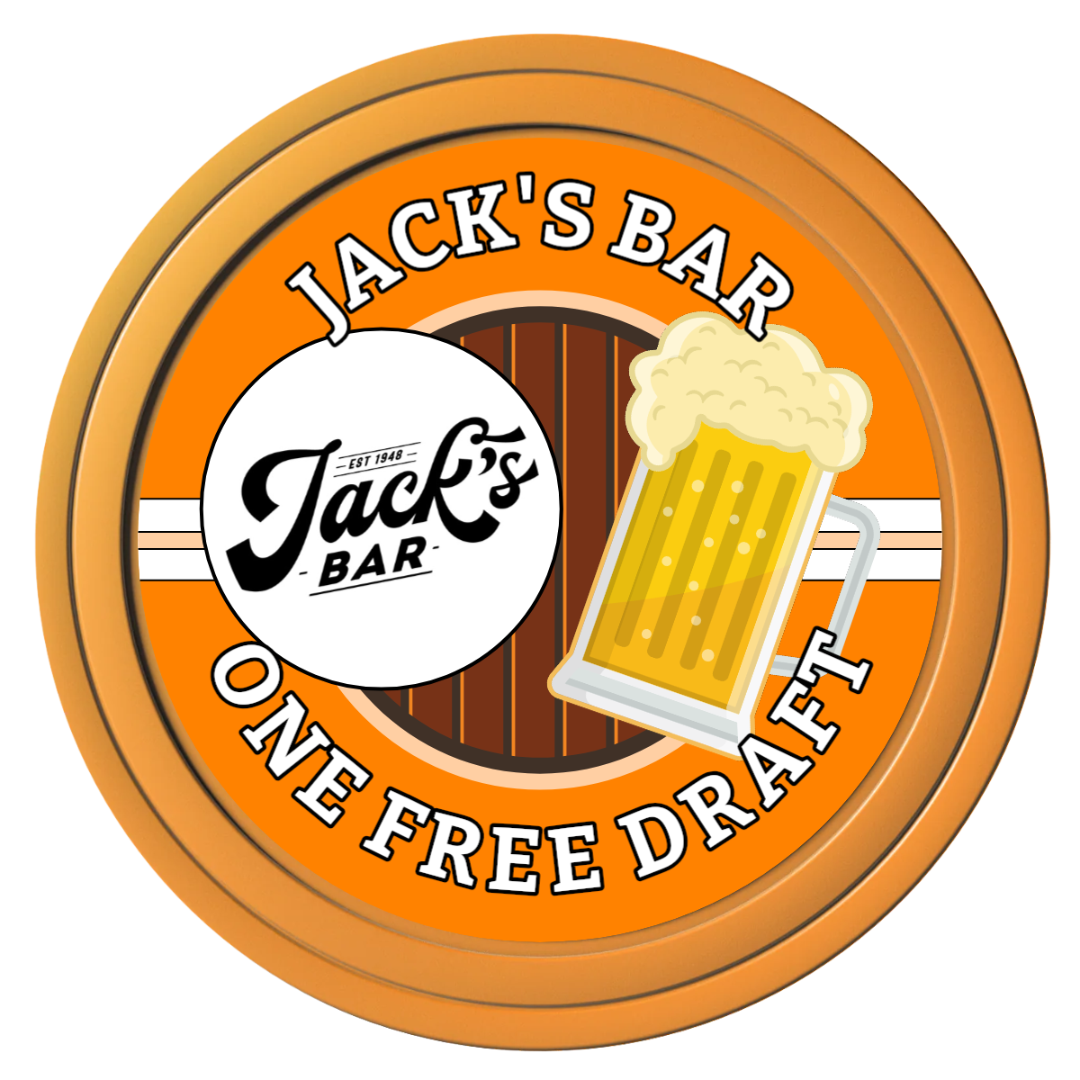 Barnyard Brew Composite Poker Chips - Orange / Solid - Front