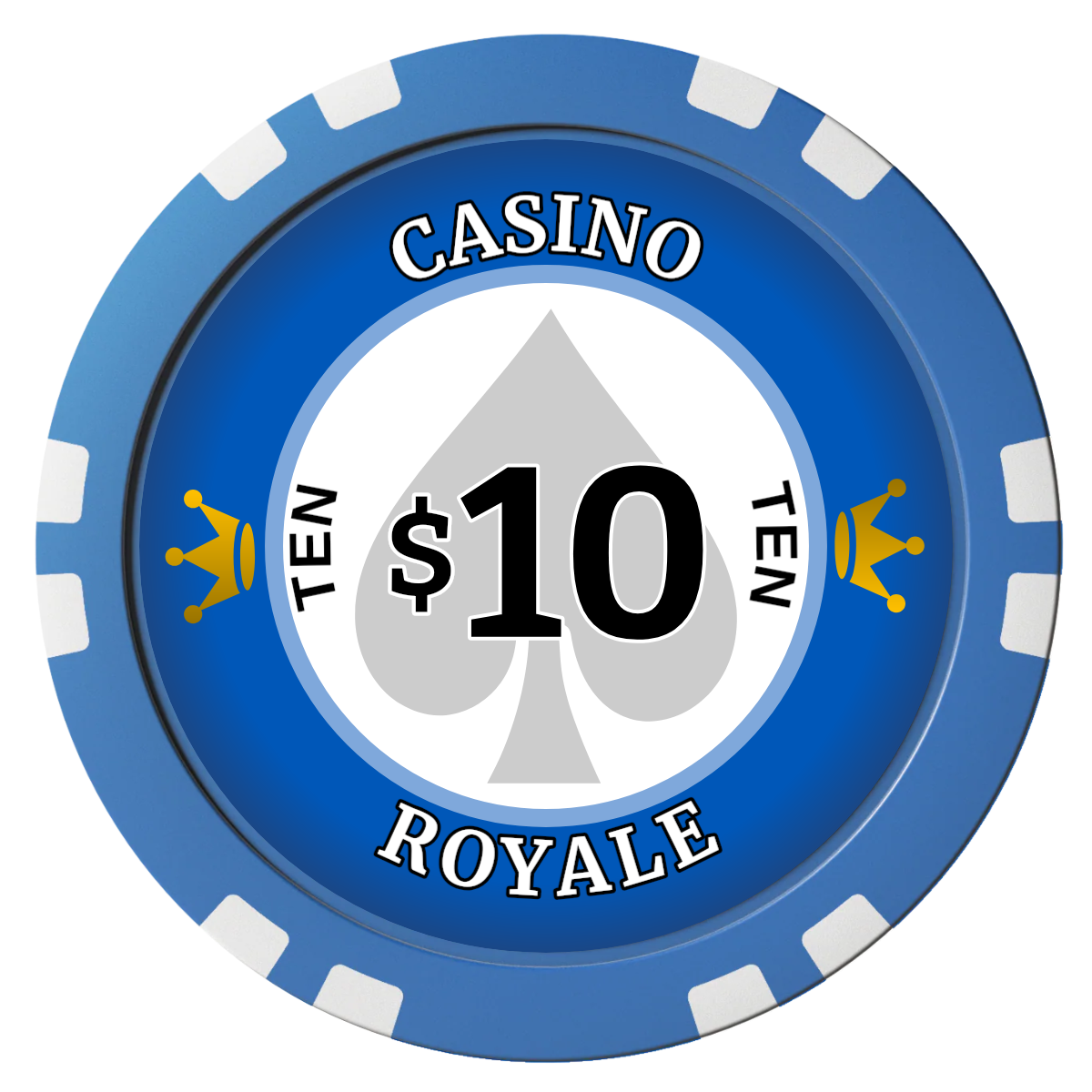 Casino Royale Composite Poker Chips - Blue / Double Stripe - Back