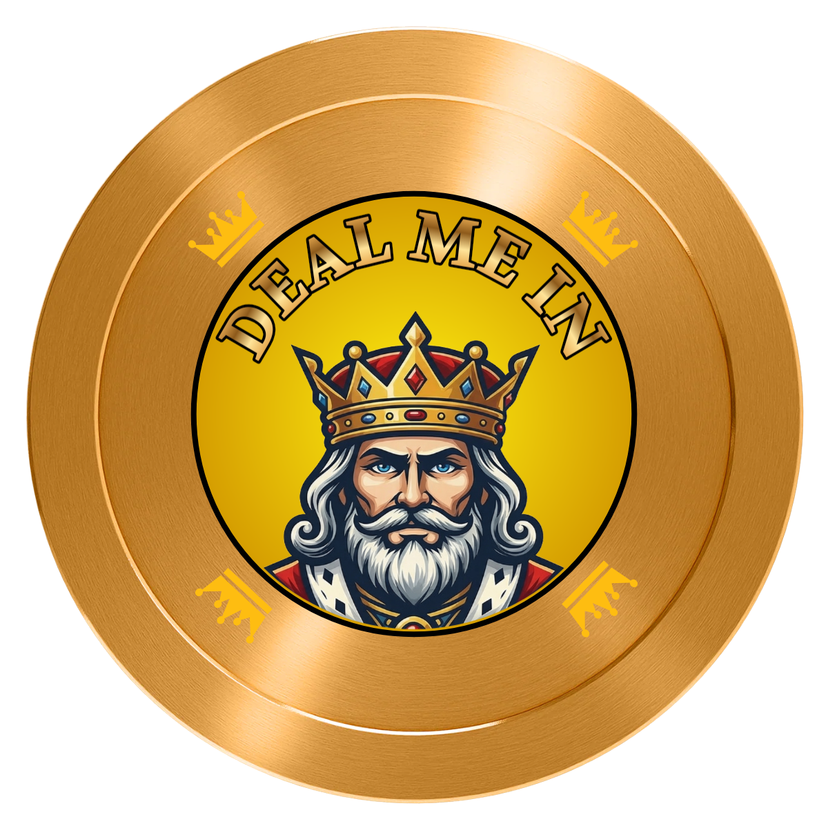 Kings Aluminum Poker Card Guards - Gold - Front