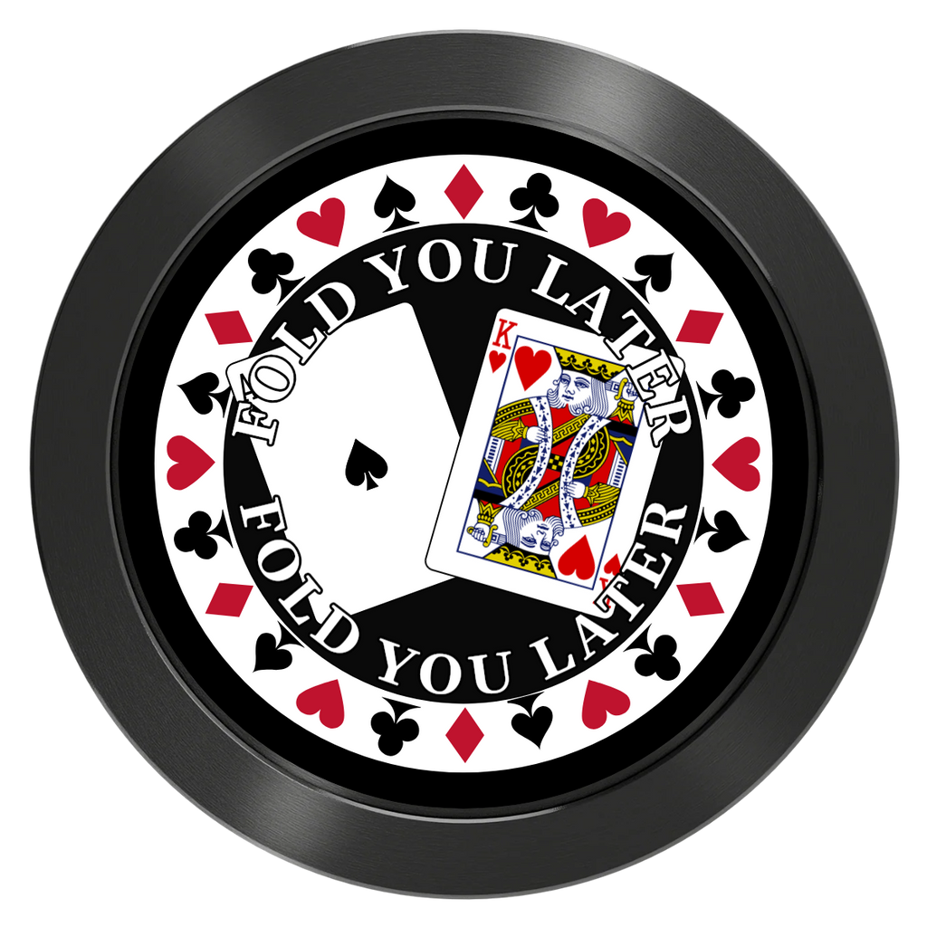 AK Big Slick Aluminum Poker Card Guards - Black - Front