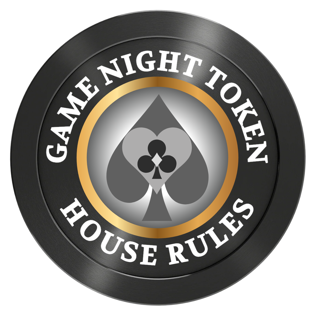 Stacked Suits Aluminum Poker Chips - Black - Back