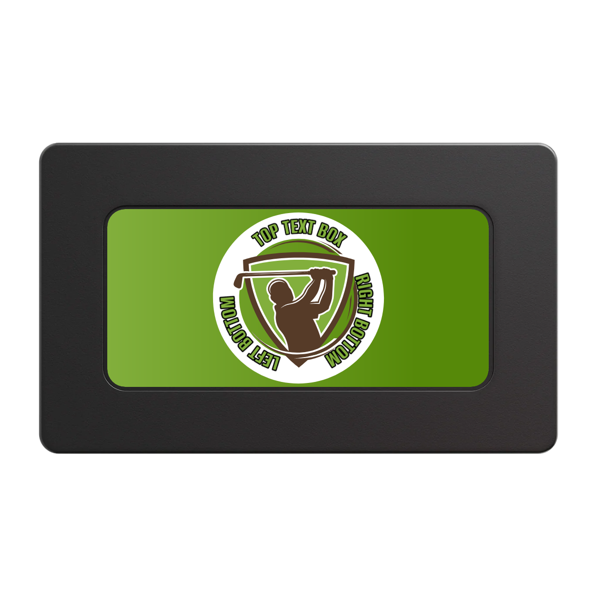 The Golfer Rectangular Poker Chip Plaques - Black - Front