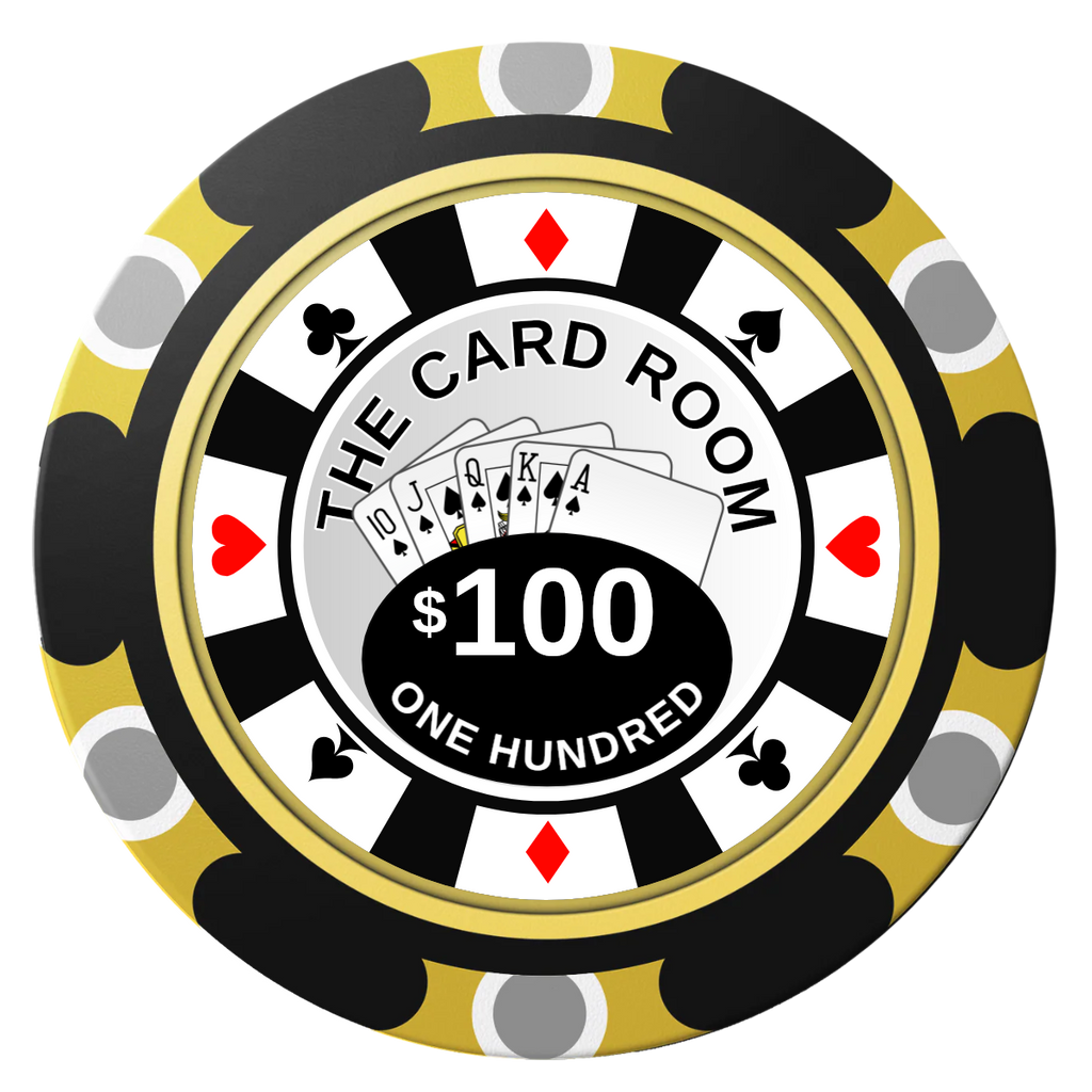 A Suitable Design Clay Poker Chips - Black / Monte Carlo / 40mm - Front
