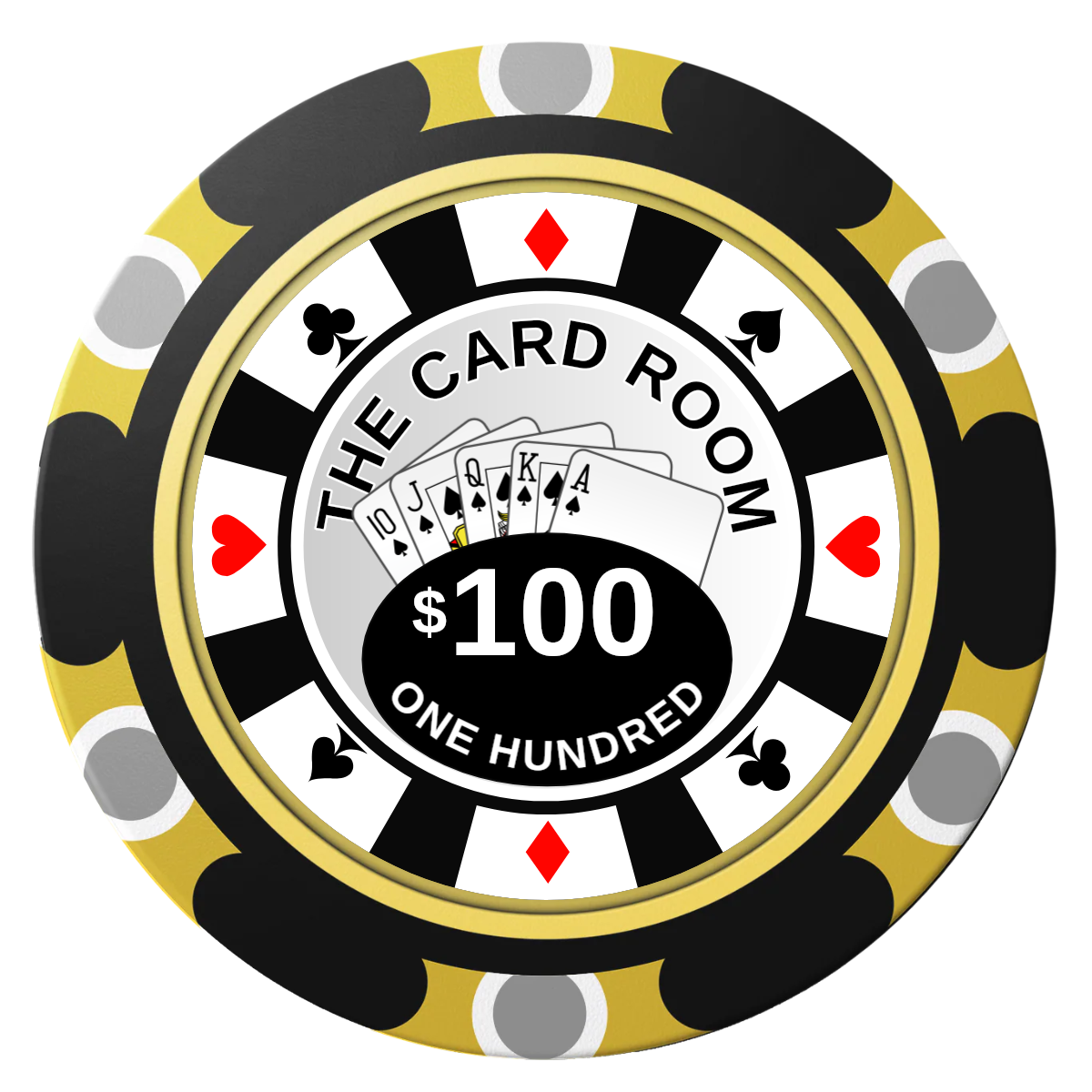 A Suitable Design Clay Poker Chips - Black / Monte Carlo / 40mm - Front