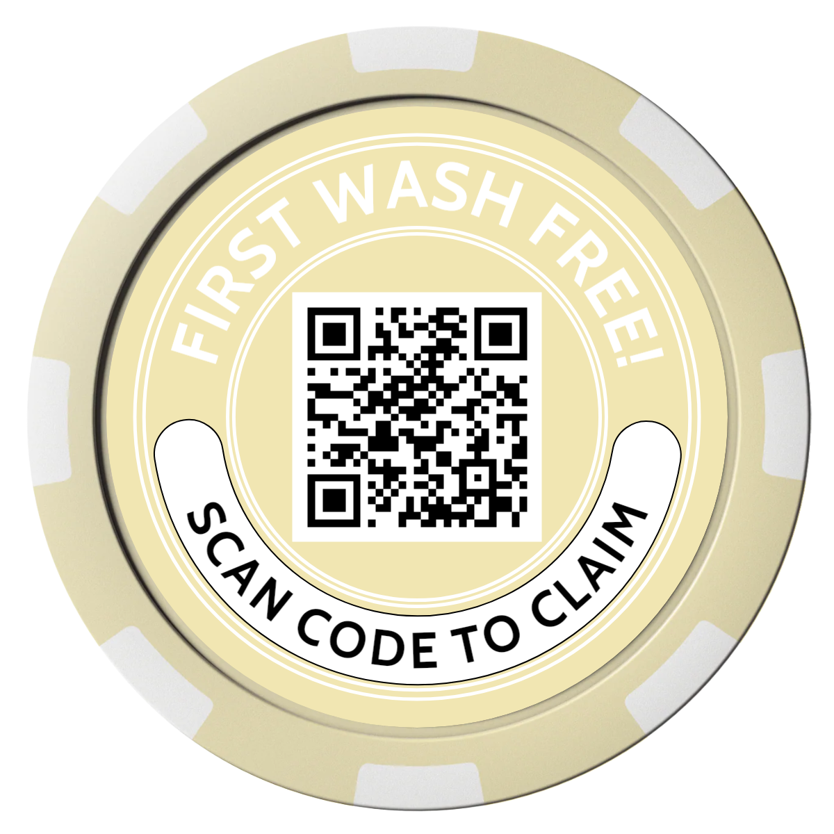 Car Wash Promotion Magnetic Composite Poker Chips - Ivory / 8 Spot - Back