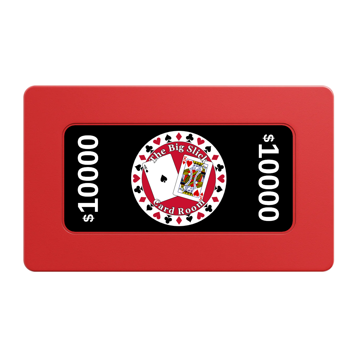 AK Big Slick Rectangular Poker Chip Plaques - Red - Back