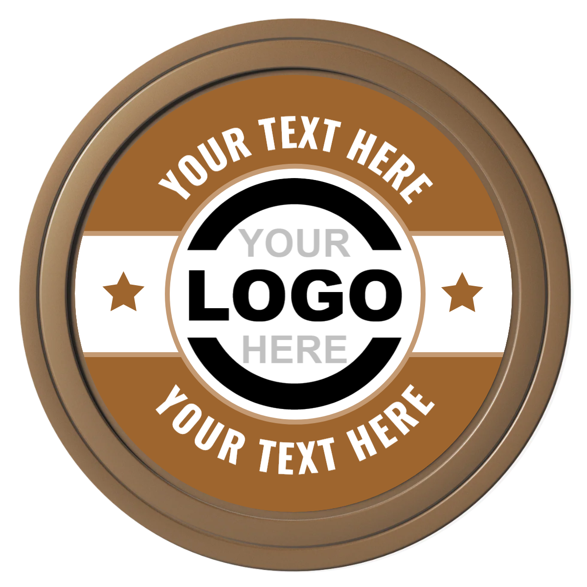 Star Banner Composite Poker Chips - Brown / Solid - Front