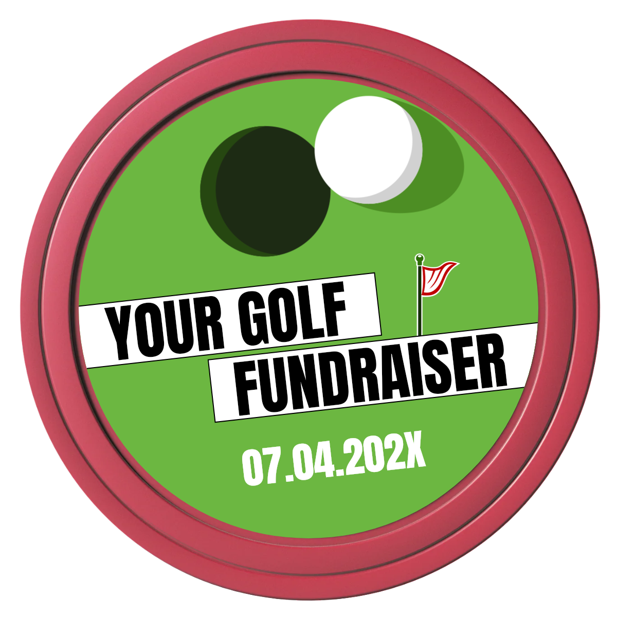 Putting Around Tournament Composite Poker Chips - Red / Solid - Front