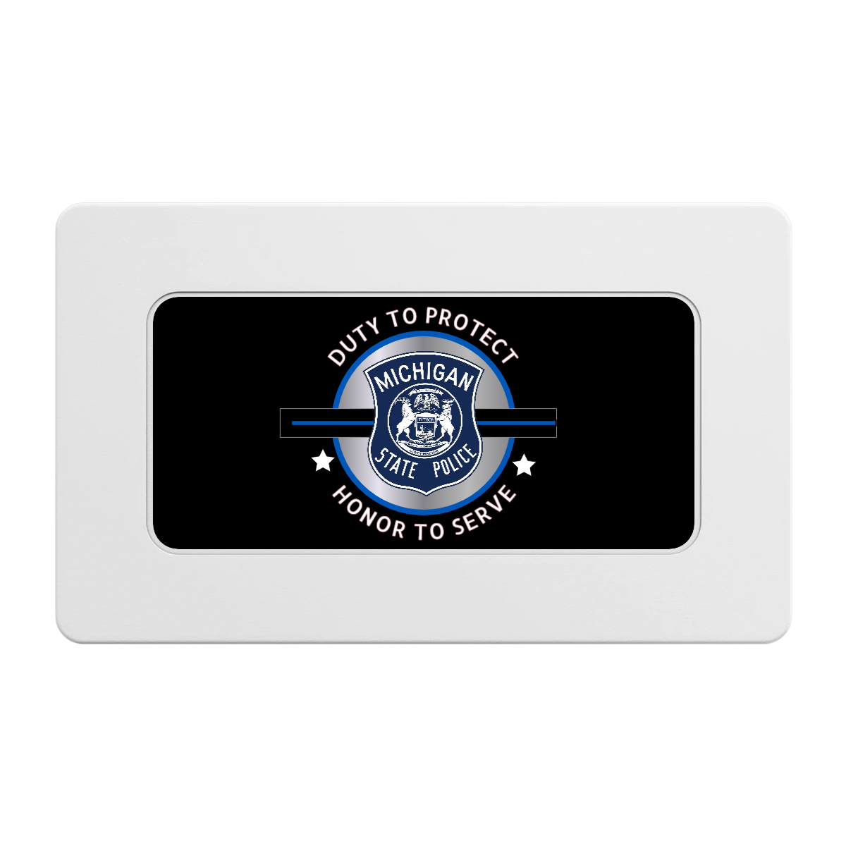 Police Department #01 Rectangular Poker Chip Plaques - White - Back