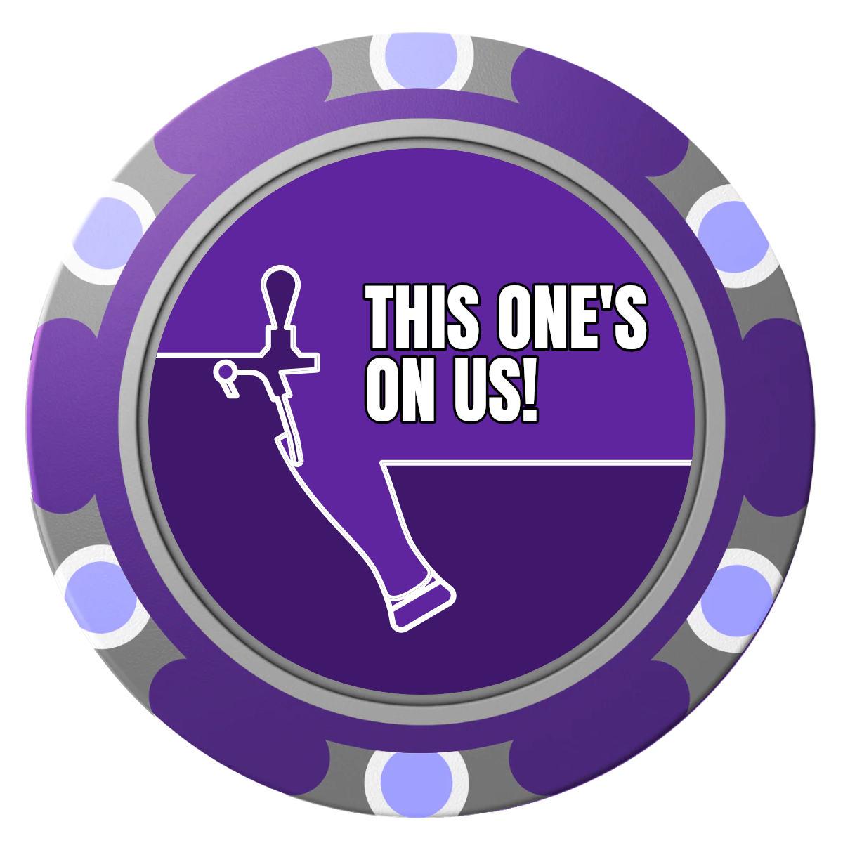 I'd Tap That Clay Poker Chips - Purple / Monte Carlo / 40mm - Front