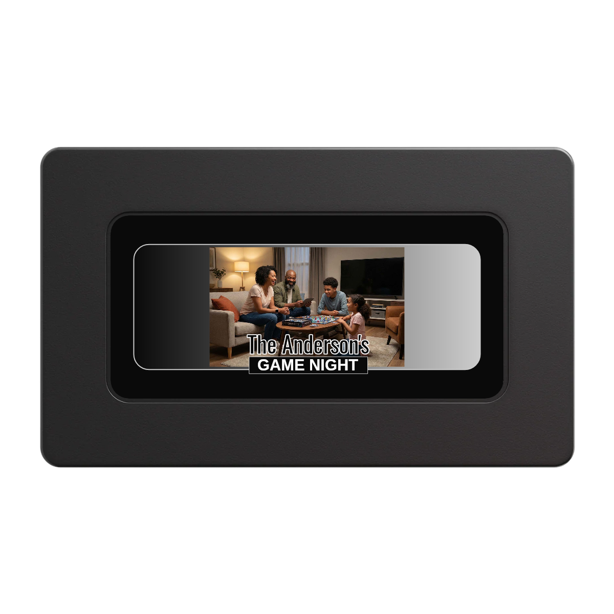 Anderson's Game Night Rectangular Poker Chip Plaques - Black - Front