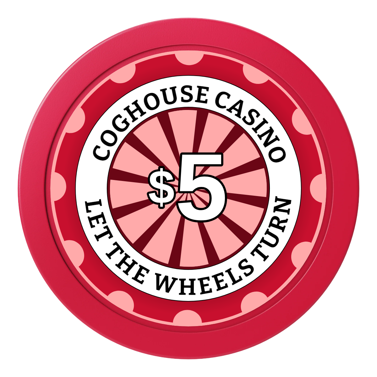 Cog House 2" Oversized Poker Chips - Red - Back