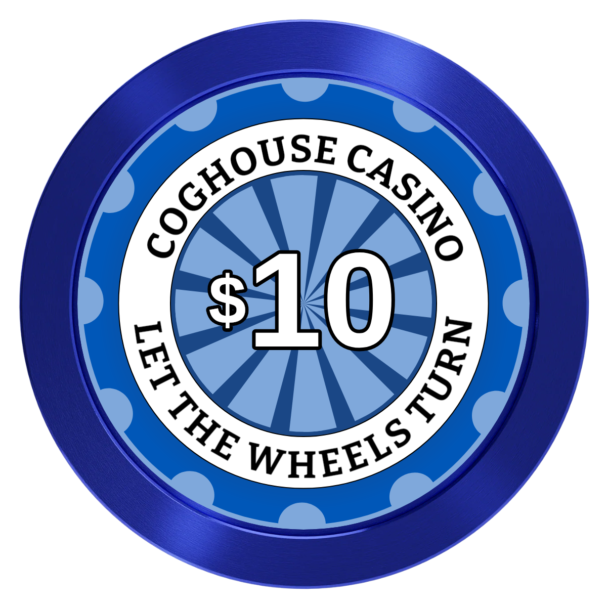 Cog House Aluminum Poker Chips - Blue - Front