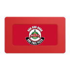 Brew Pub or Pizzeria with Logo Rectangular Poker Chip Plaques - Red - Front